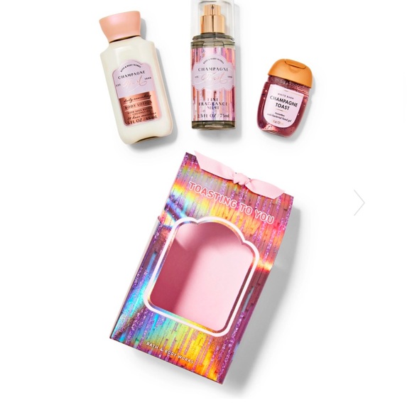 NWT-B&BW Champagne Toast Mini Gift Set & Polar Bear With Tinsel Pompoms Holder - Picture 3 of 9